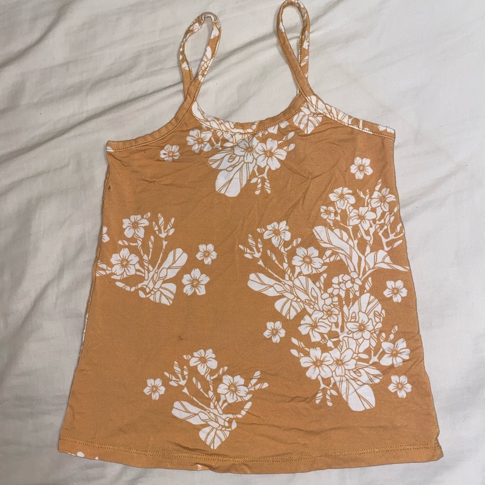 Kahulale’a Yellow Camisole with Puakenikeni Design Size 4